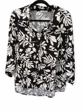 Christian Siriano Linen Blend Button-Up Blouse